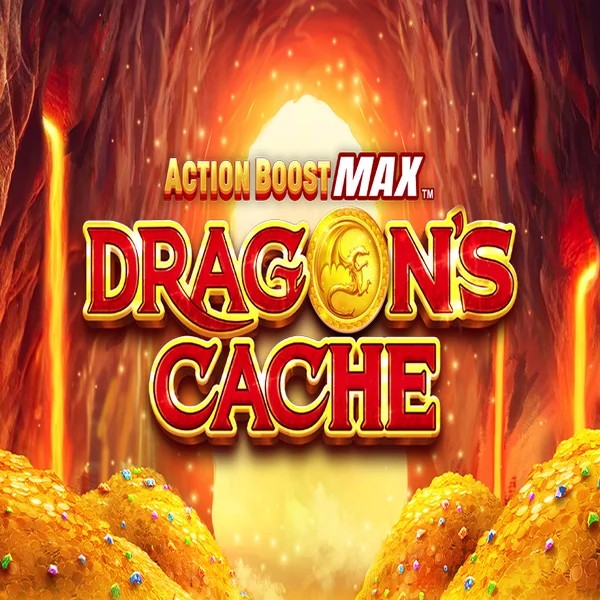 Action Boost Max Dragon's Cache slot icon by SpinPlay Games, available at Beep Beep Casino