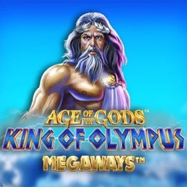 Age Of The Gods: King of Olympus Megaways slot logo by Origins at Beep Beep Casino