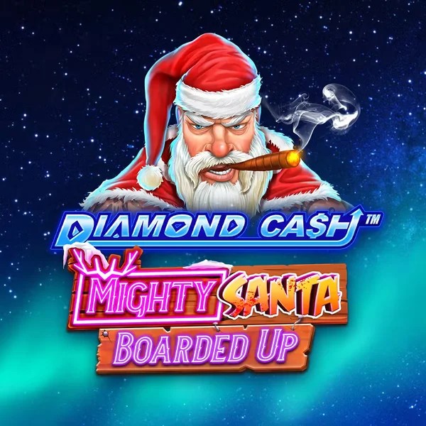 Official Slots logo: Diamond Cash Mighty Santa Boarded Up by Greentube at Beep Beep Casino